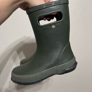 Bogs Hunter Green Skipper Solid Rain Boots Size Kids' 13 Outdoor Waterproof